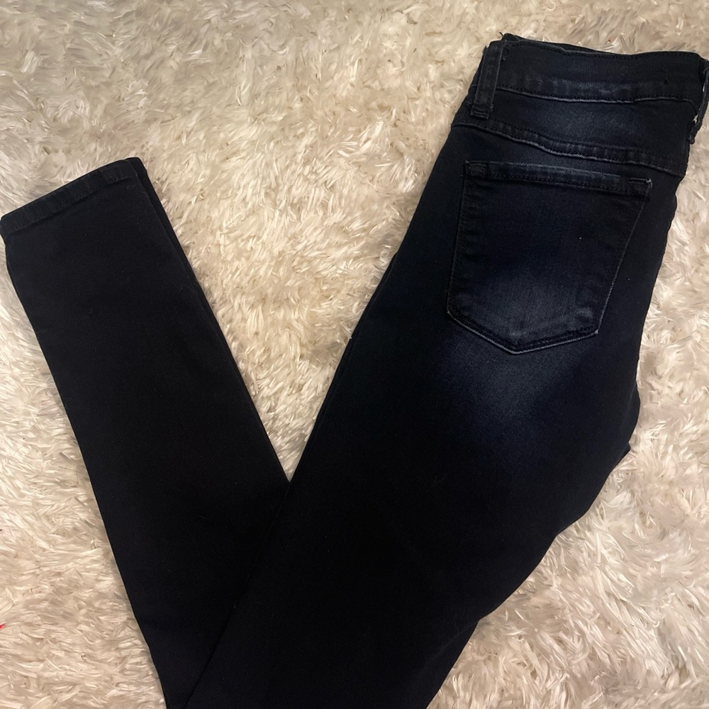 FLYING MONKEY  Size 25 - G1034R Dark Wash Low Rise Skinny Stretch Blue Jeans EUC